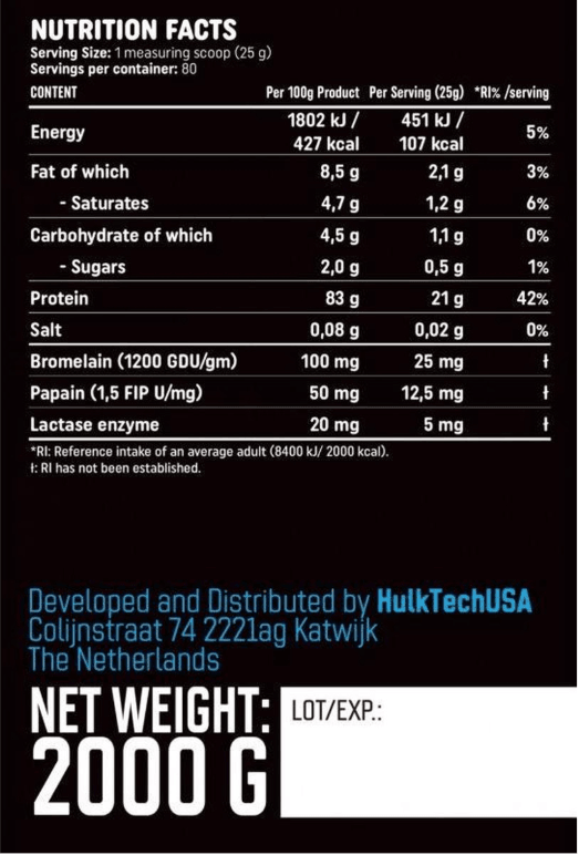 100% Whey Isolate Hydro Pure Be Bulk Nutrition