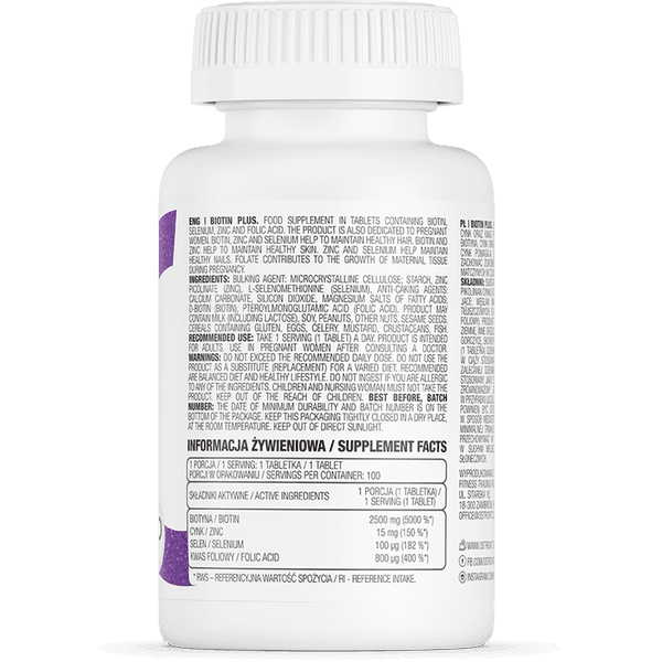 12 x Biotin Plus - 100 Tablets - OstroVit