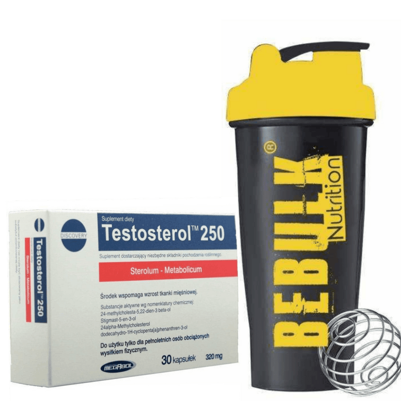 4 x Testosterol - 30 Capsules - Megabol + BeBulk Nutrition Shaker Ball