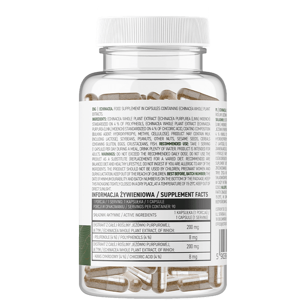 Echinacea 200mg - Vegan - 90 Capsules - OstroVit