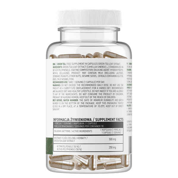Green Tea 500mg - Vegan - 90 Capsules - OstroVit