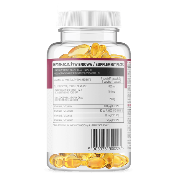 Omega 3 + ADEK - 120 Capsules - OstroVit