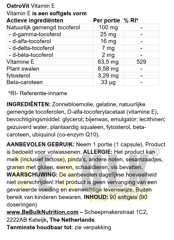 OstroVit Vitamine E Natuurlijk tocoferolcomplex 90 capsules