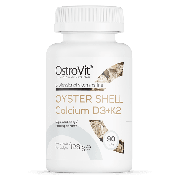 Oyster Shell Calcium + Vitamin D3 + K2 - 90 Tablets - OstroVit